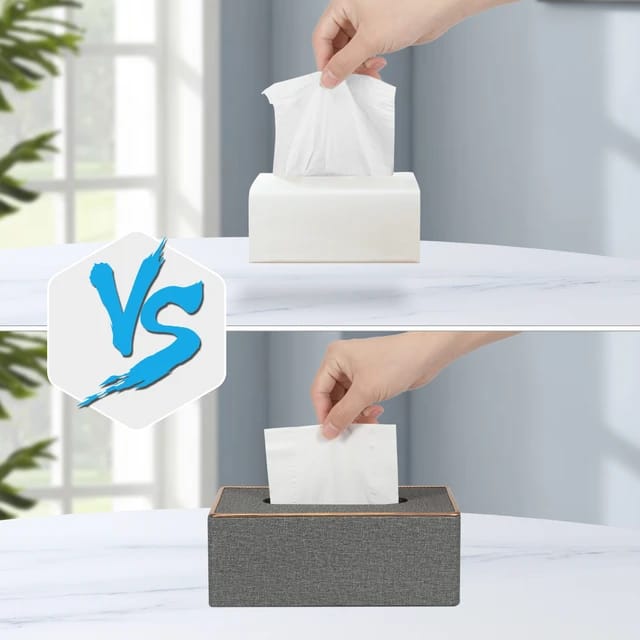 Rectangular Tissue Box Holder - Decorative Tissue Paper Dispenser for Home, Bedroom