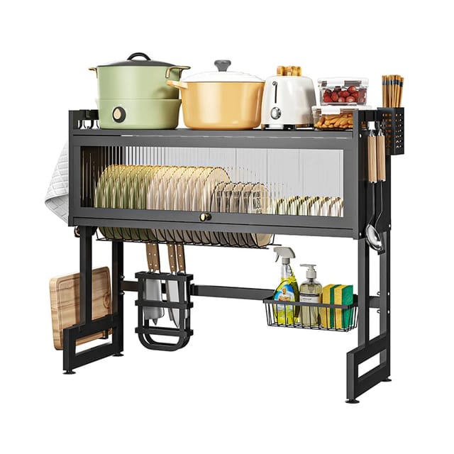 Rust-Resistant Sink Dish Drying Rack - Kitchen Over Sink Storage Organizer Shelf