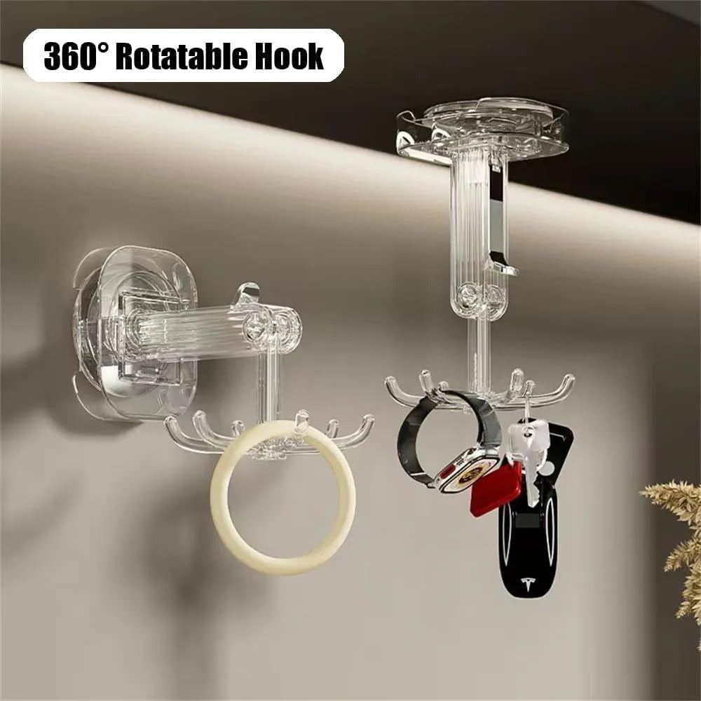 360° Rotatable Suction Cup Hook - Shower Organizer Hook for Bathroom, Kitchen