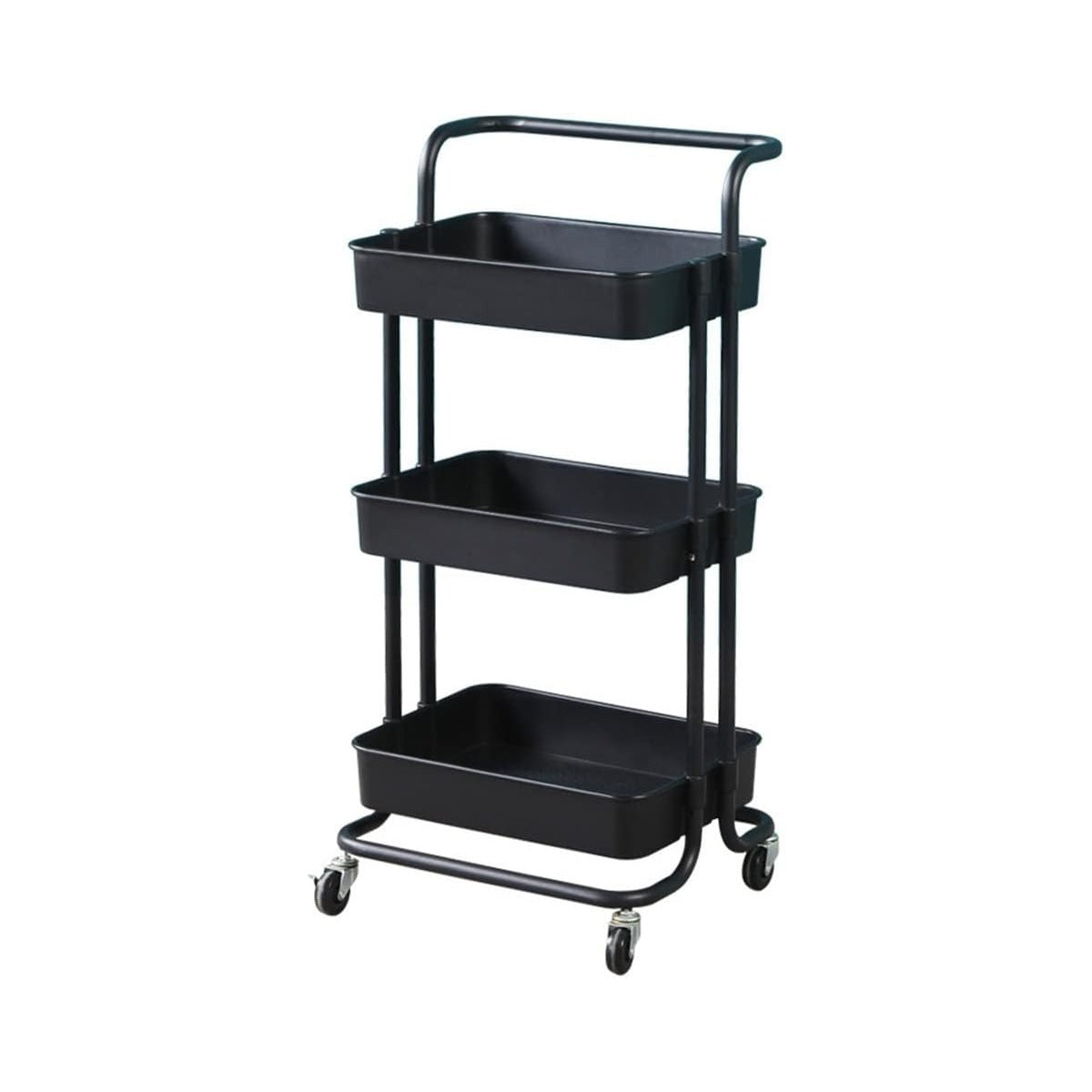 3-Tier Trolley Cart Organizer - Stackable Basket Rack for Kitchen and Pantry Storage