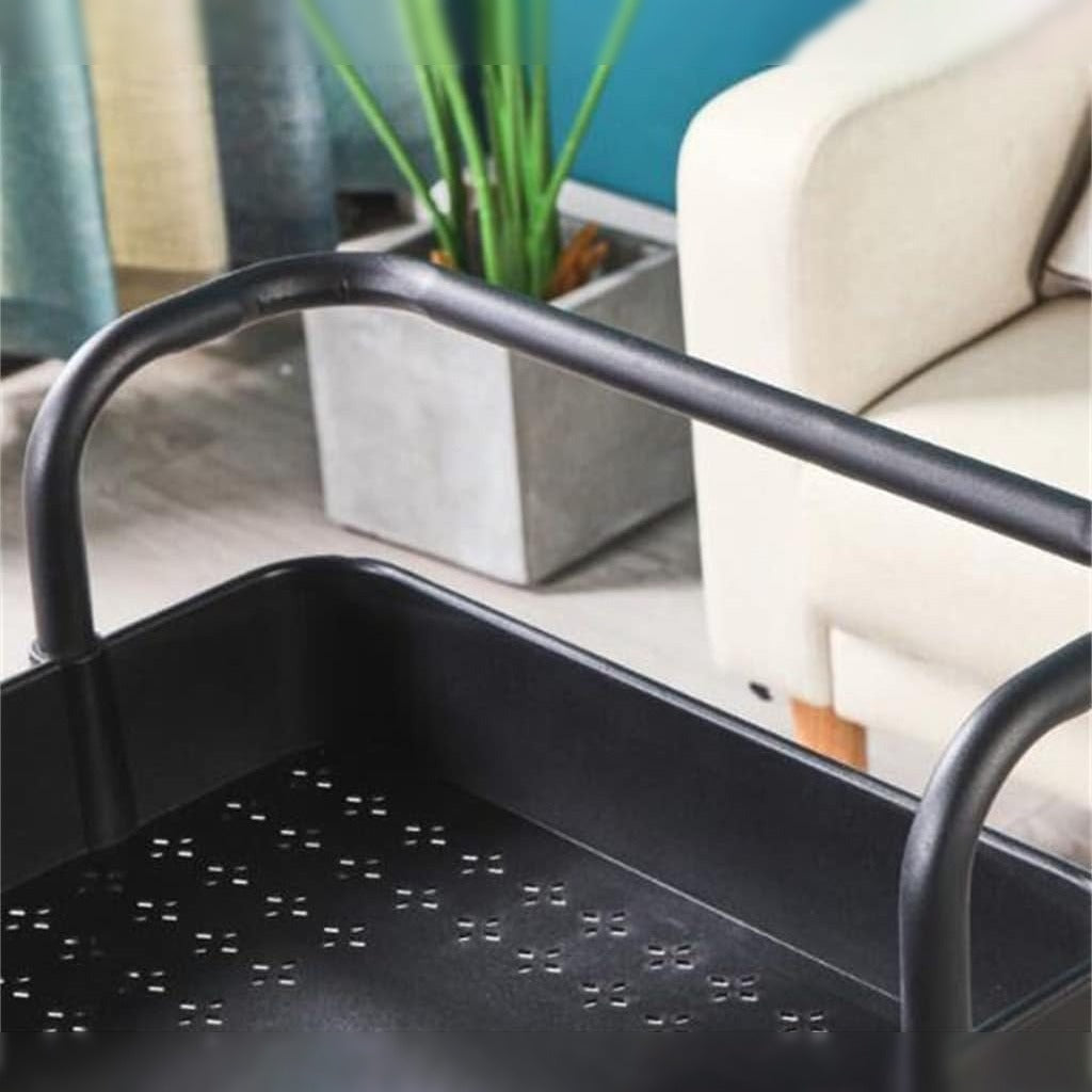 3-Tier Trolley Cart Organizer - Stackable Basket Rack for Kitchen and Pantry Storage