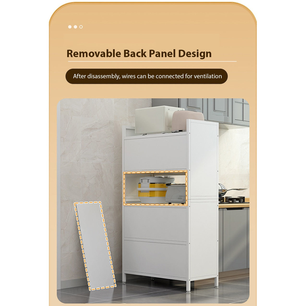 Kitchen Pantry Storage Cabinet Cupboard, Multi-Layer Organizer Shelf Rack