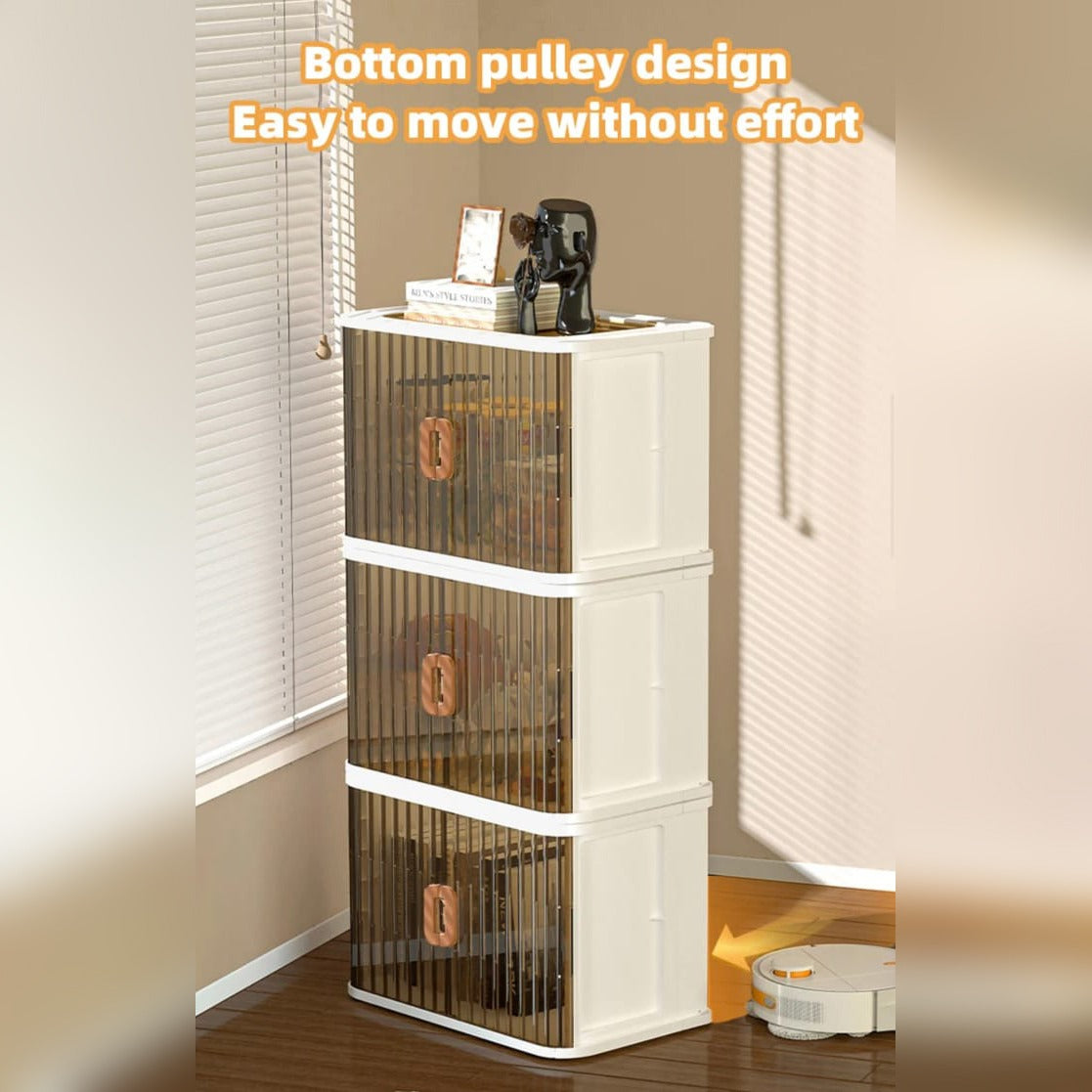 Home Storage Bins, Stackable Closet Organizer Box, Multi-functional Household Storage Container Rack Shelf
