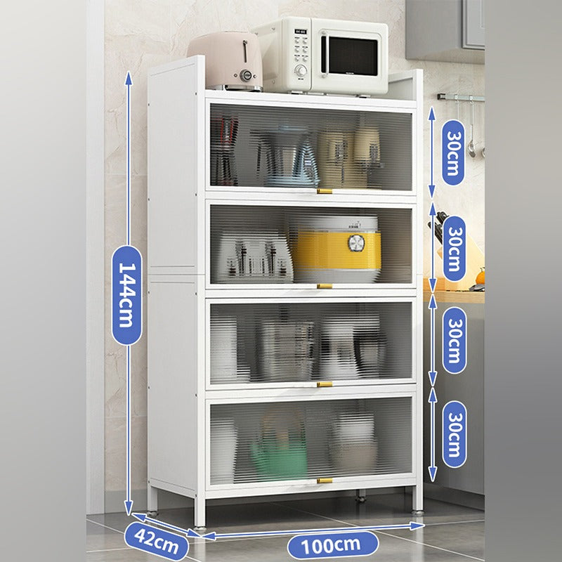 Kitchen Pantry Storage Cabinet Cupboard, Multi-Layer Organizer Shelf Rack
