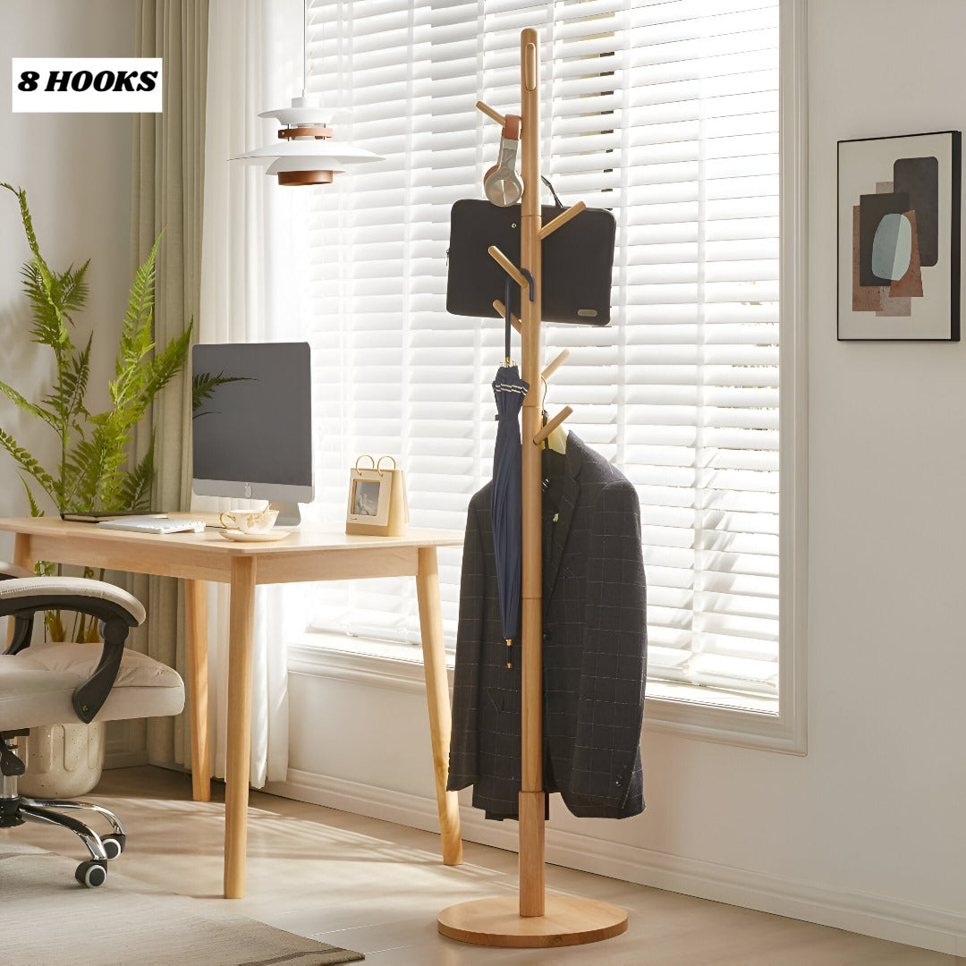 Wooden Cloth Hanger Stand, Coat Rack Garment Hanger