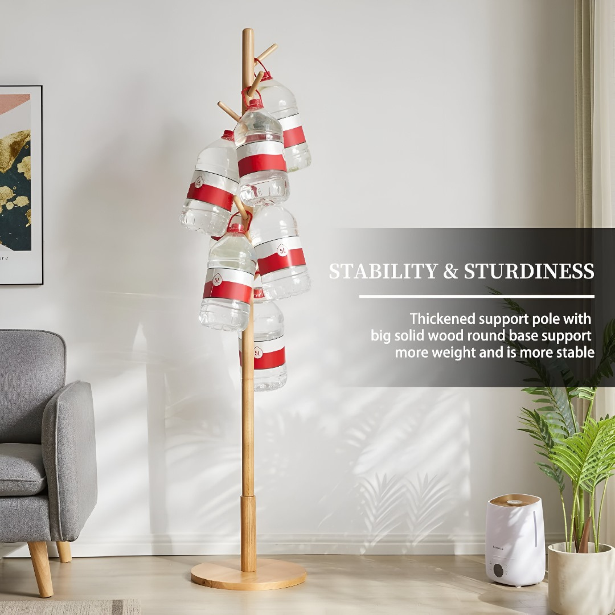 Wooden Cloth Hanger Stand, Coat Rack Garment Hanger