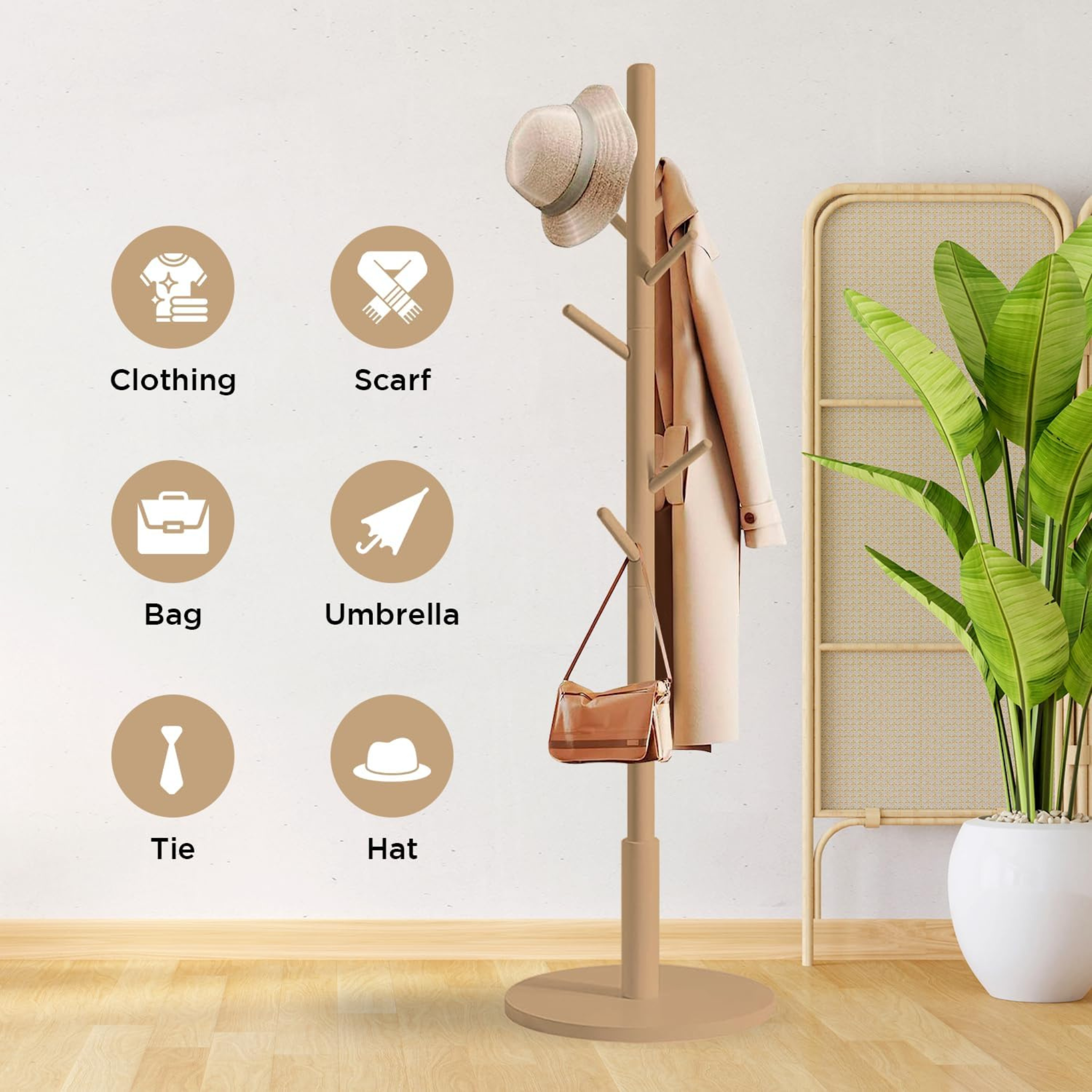 Wooden Cloth Hanger Stand, Coat Rack Garment Hanger