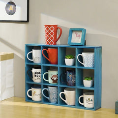 Wooden Wall Hanging Display Rack, Home Decor Organizer Shelf, Coffee Tea Mug Storage Stand