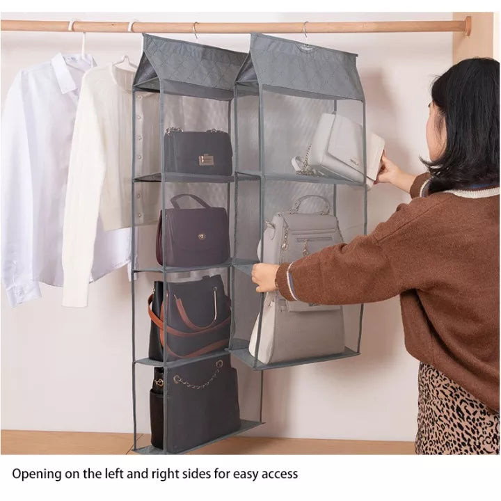 Multi Layer Hanging Handbag Wardrobe Organizer