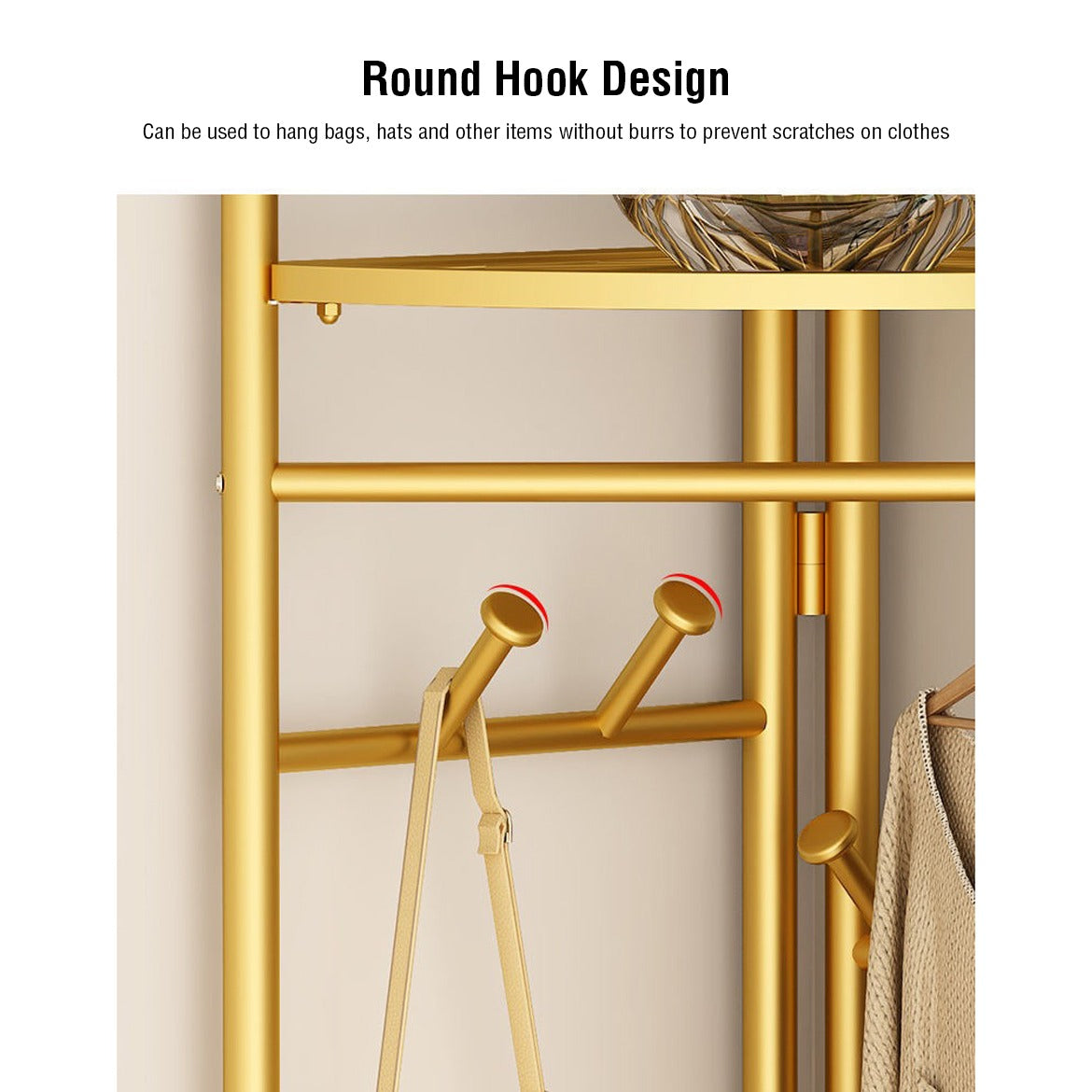 Garment Clothing Rack with Bottom Storage- Multi-purpose Cloth Hanger for Hand-bags, Hats, Scarf and Storage for Shoes