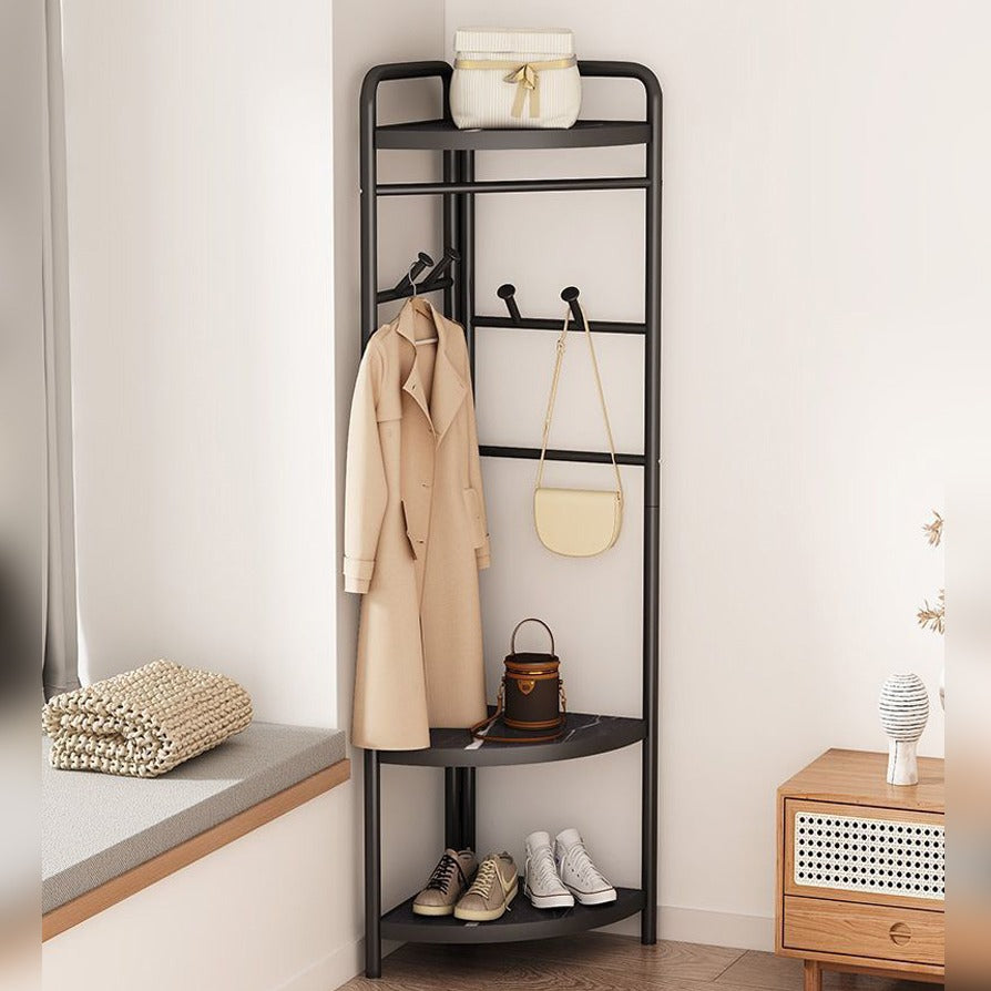 Garment Clothing Rack with Bottom Storage- Multi-purpose Cloth Hanger for Hand-bags, Hats, Scarf and Storage for Shoes