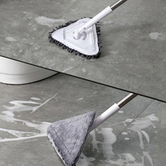 Triangular Deep Cleaning Mop 360° Rotating, Long Extension Pole, 2 Pads Wiper Blade