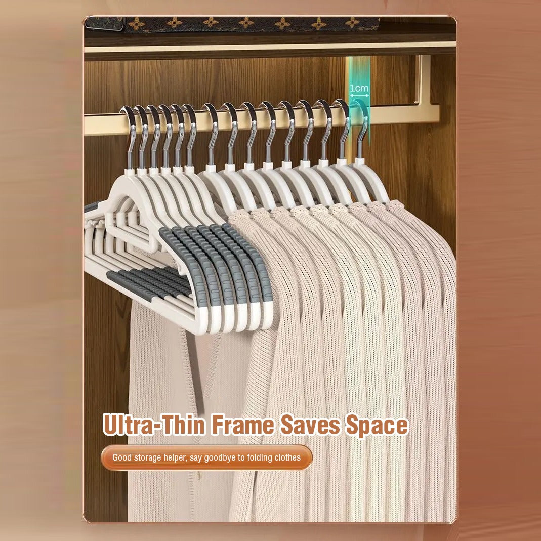 Non-Slip Clothes Hangers [10 Pcs] - Dual-Use Dry and Wet Hangers for Wardrobe