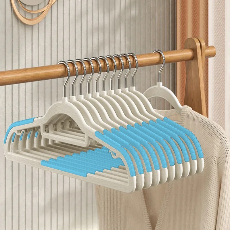 Non-Slip Clothes Hangers [10 Pcs] - Dual-Use Dry and Wet Hangers for Wardrobe