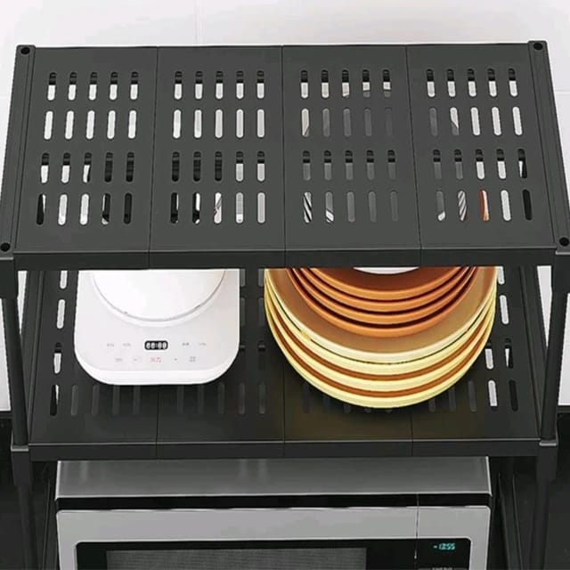 Double Layer Storage Rack, Kitchen Countertop Shelf Stand, Microwave Oven Stand