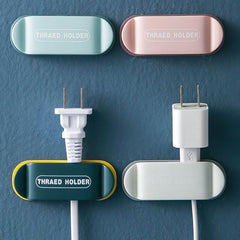 4 Pcs Sticky Hook Plug Holder and Cable Organizer Thread Holder