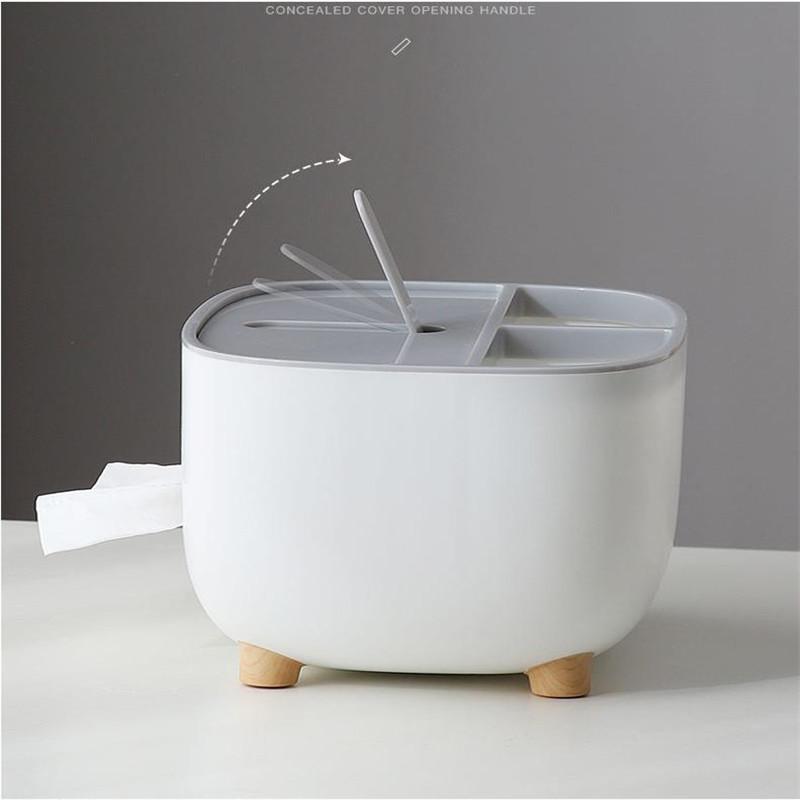 ECOCO Multifunctional Tissue Organizer Box with Remote Control Storage
