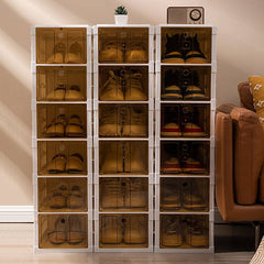 Multi-Layer Foldable Stackable Shoe Storage Cabinet, Closed-Type Shoe Rack