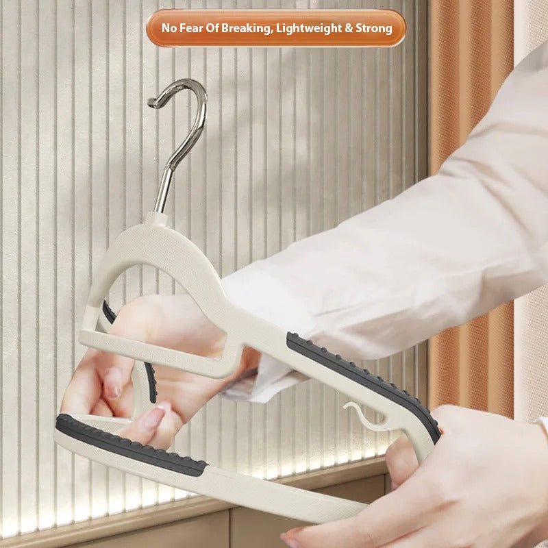 Non-Slip Clothes Hangers [10 Pcs] - Dual-Use Dry and Wet Hangers for Wardrobe
