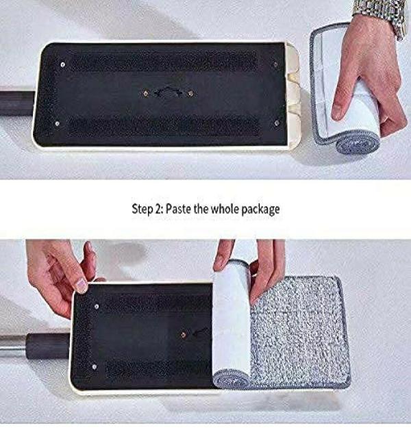 360° 2in1 Flat Mop - Self-Wash And Squeeze Dry Flat Mop With Bucket 2 Mop Pads