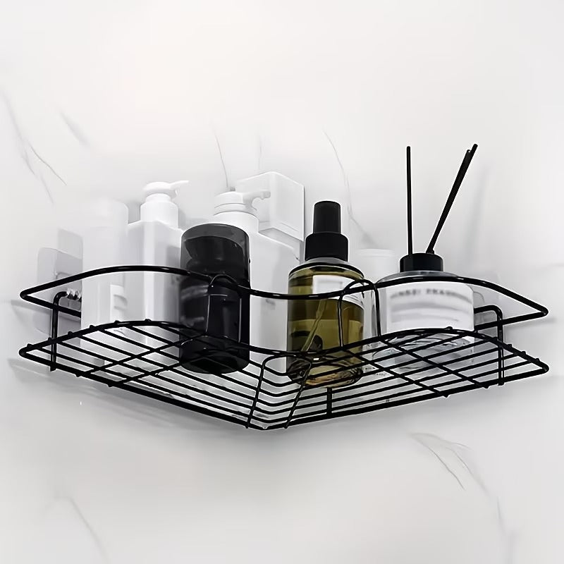 Rustproof Corner Shower Shelf | Wall Mounted Bathroom Storage Rack | No Drill Bathroom Organizer