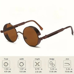 Spring Leg Design - Stylish Unisex Fashion Accessory for Men & Women, Brown Tinted Lenses, Perfect for Casual Outfits, Retro Glasses