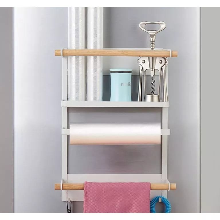 Magnetic Refrigerator Fridge Sidewall Storage Rack Shelf, Multi-use Kitchen Organizer
