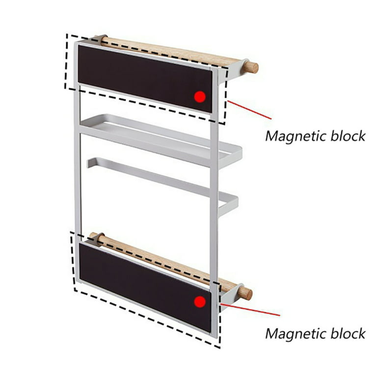 Magnetic Refrigerator Fridge Sidewall Storage Rack Shelf, Multi-use Kitchen Organizer