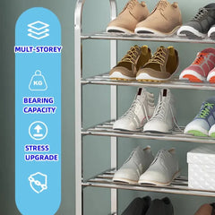 Multi-Layer Stainless Steel Shoes Rack - Space-Saving Shoe Cabinet Shelf