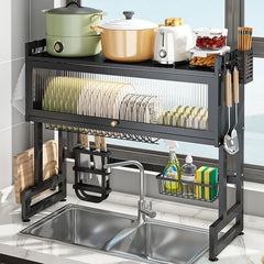 Rust-Resistant Sink Dish Drying Rack - Kitchen Over Sink Storage Organizer Shelf