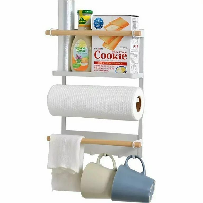 Magnetic Refrigerator Fridge Sidewall Storage Rack Shelf, Multi-use Kitchen Organizer
