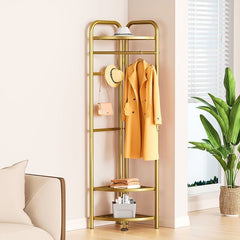 Garment Clothing Rack with Bottom Storage- Multi-purpose Cloth Hanger for Hand-bags, Hats, Scarf and Storage for Shoes