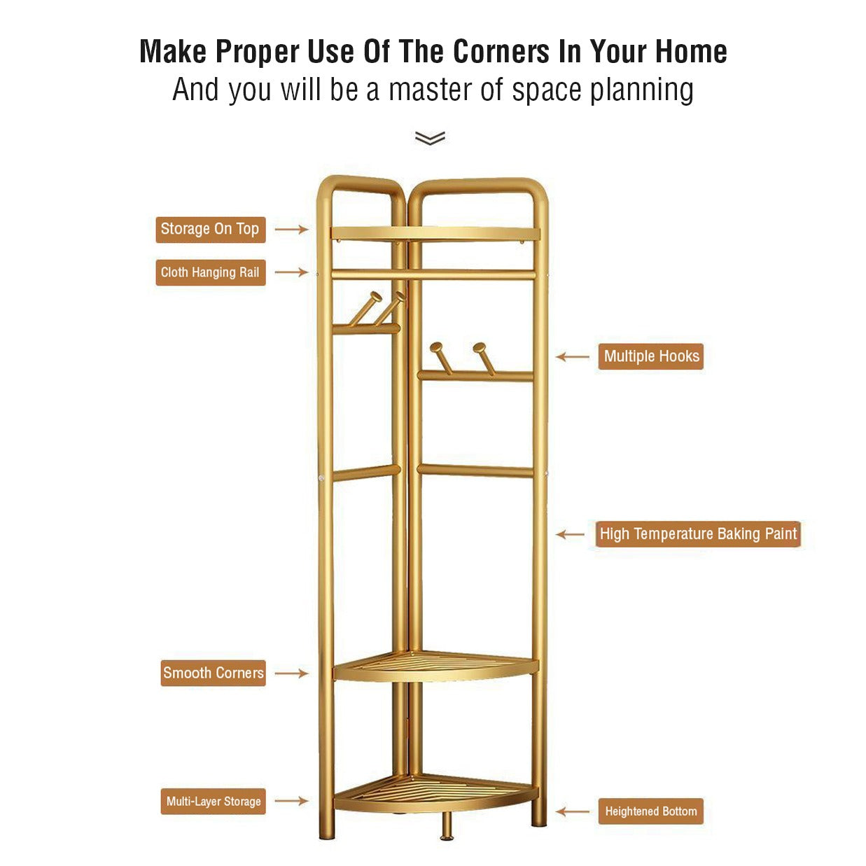 Garment Clothing Rack with Bottom Storage- Multi-purpose Cloth Hanger for Hand-bags, Hats, Scarf and Storage for Shoes