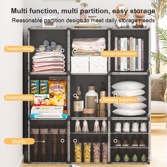 Multilayer Shoe Rack - Dustproof Shoes Cabinet with Doors