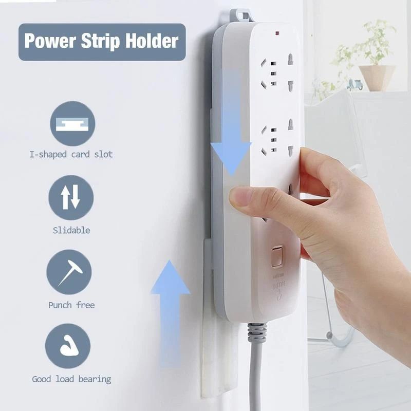 2 Pcs Wall Mount Punch Free Socket Holder