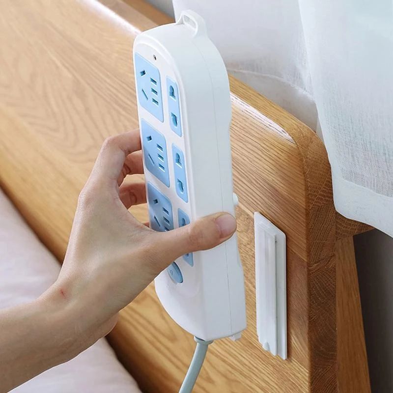 2 Pcs Wall Mount Punch Free Socket Holder
