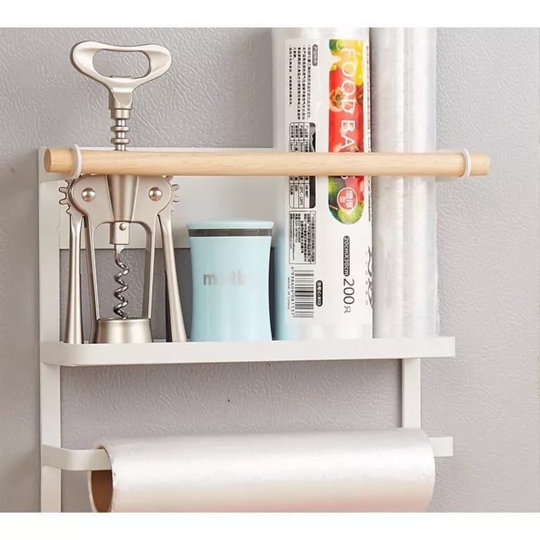 Magnetic Refrigerator Fridge Sidewall Storage Rack Shelf, Multi-use Kitchen Organizer