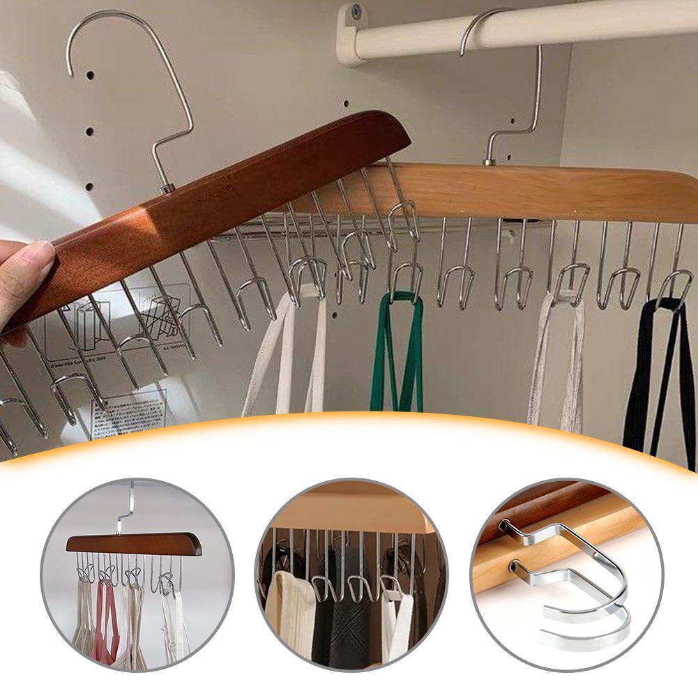 8 Hooks Non-Slip Hanger for Ties Bags Belt Scarves