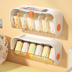 Wall Mounted Underwear Storage Box, 6 Cells Adjustable Socks Panties Storage Drawer Organizer
