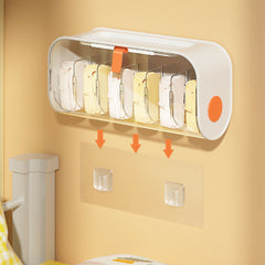 Wall Mounted Underwear Storage Box, 6 Cells Adjustable Socks Panties Storage Drawer Organizer