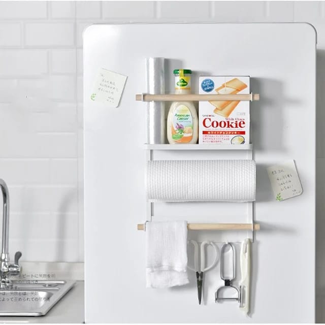 Magnetic Refrigerator Fridge Sidewall Storage Rack Shelf, Multi-use Kitchen Organizer