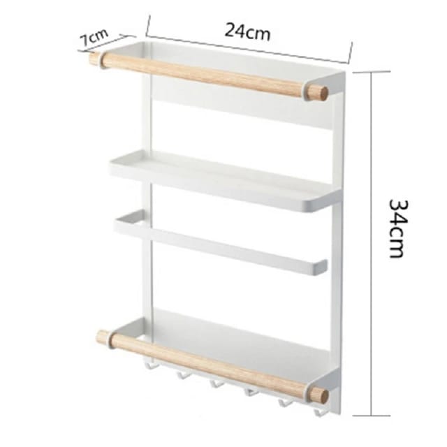 Magnetic Refrigerator Fridge Sidewall Storage Rack Shelf, Multi-use Kitchen Organizer
