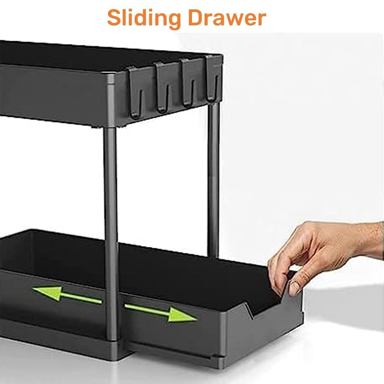 2 Tier Under Sink Organizer - Sliding Cabinet Rack for Kitchen and Bathroom