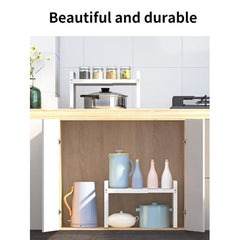 Expandable Kitchen Storage Rack, Cabinet Insert For Kitchen Cupboard, Countertop Storage Organizer