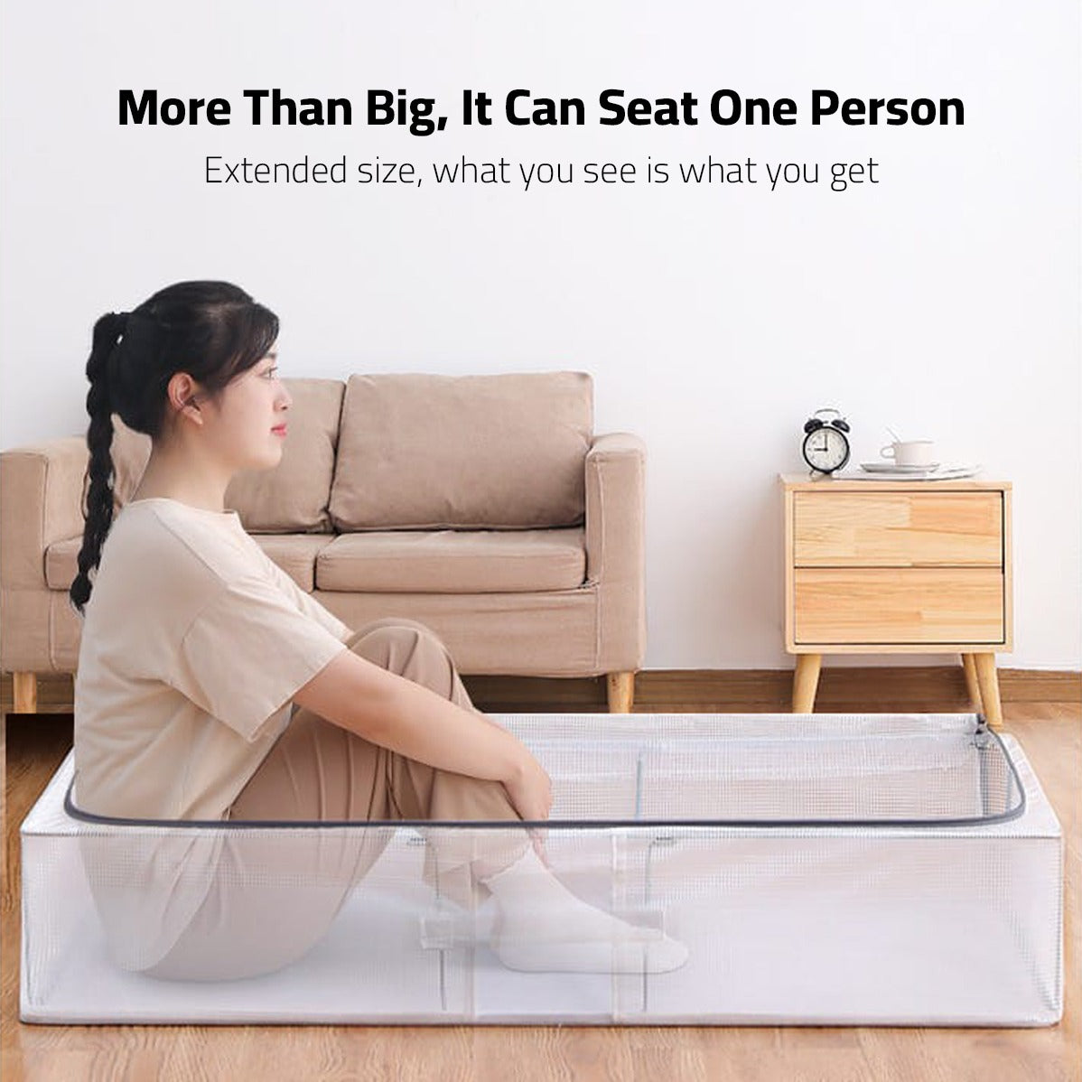 Underbed Storage Box, Transparent Dust-proof Storage Organizer Bag, Cloth, Pillow, Blanket Closet Organizer